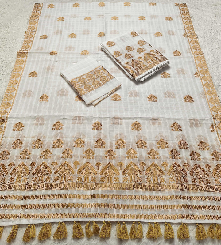 Ready-To-Wear Cotton Checks* Mekhela Sador