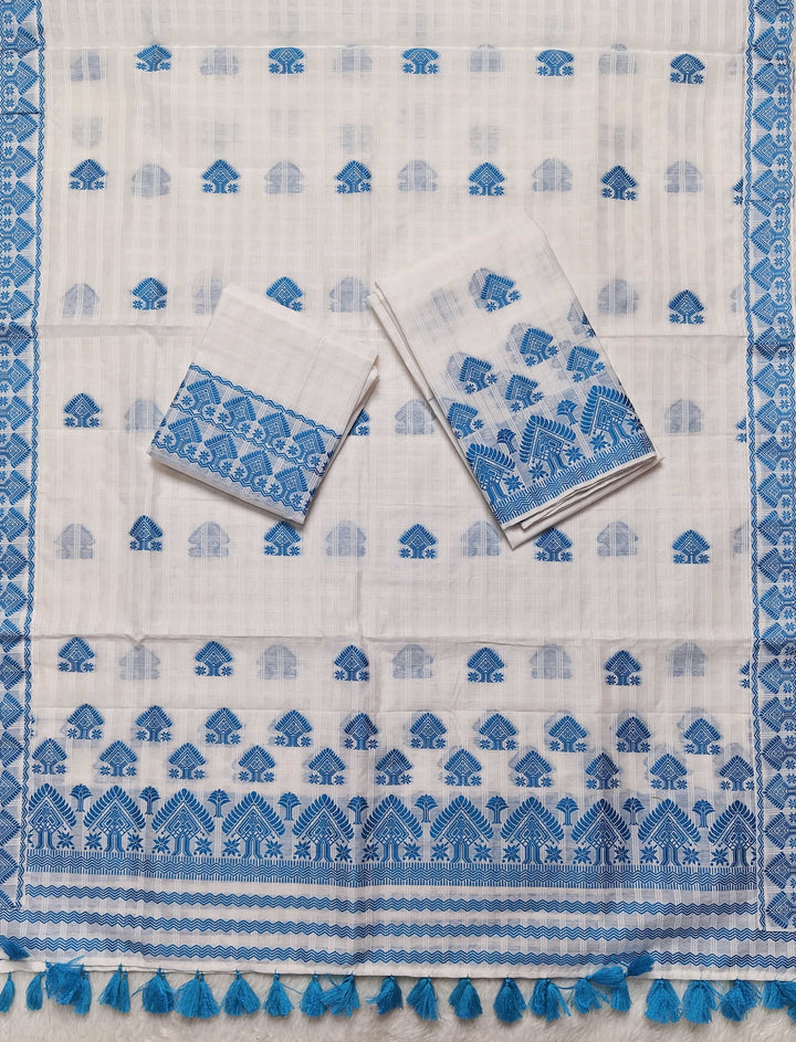 Ready-To-Wear Cotton Checks* Mekhela Sador