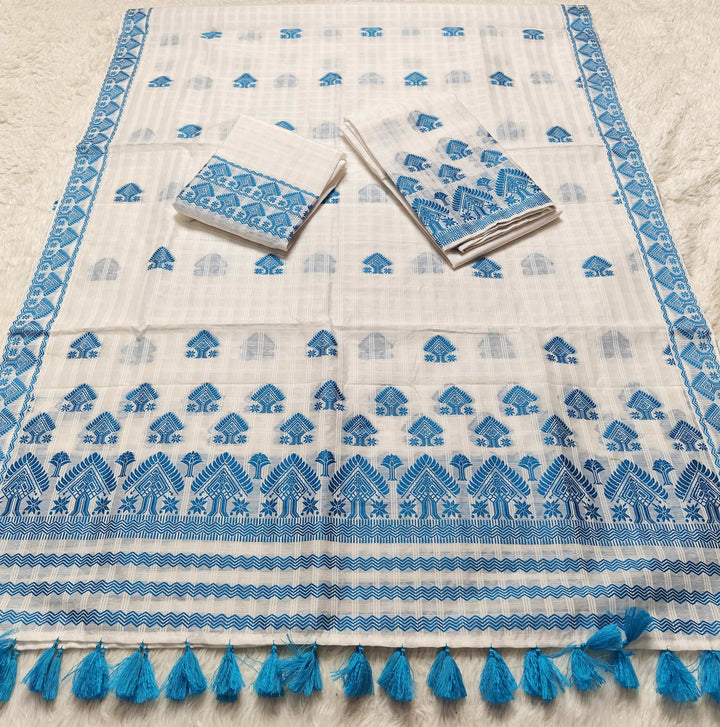 Ready-To-Wear Cotton Checks* Mekhela Sador