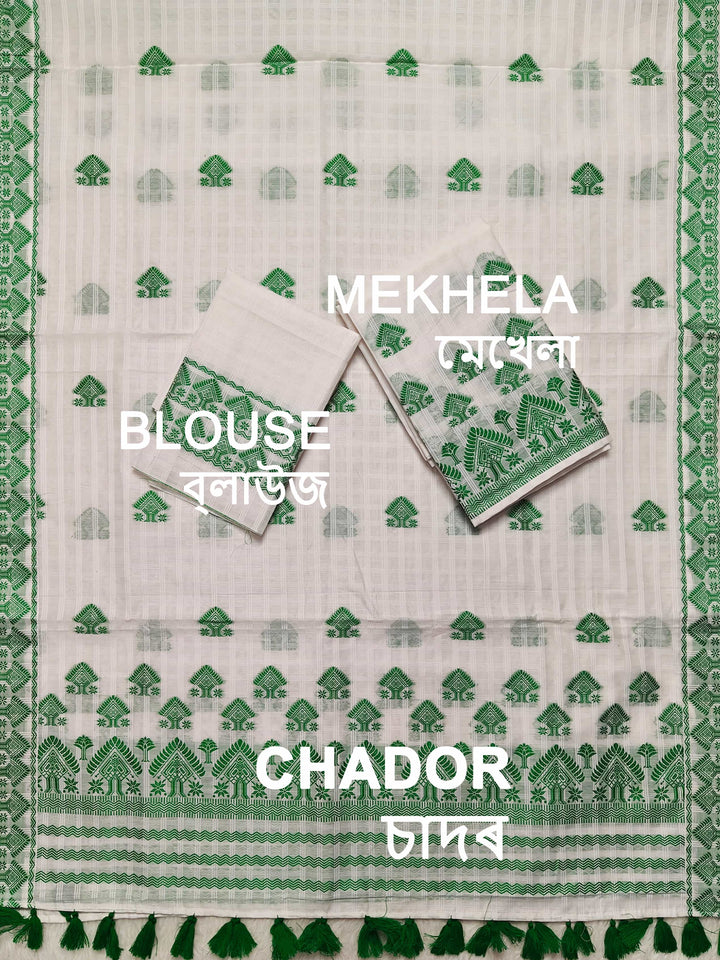 Ready-To-Wear Cotton Checks* Mekhela Sador