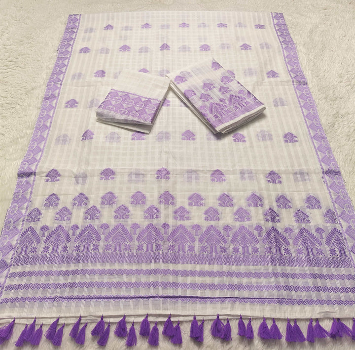 Ready-To-Wear Cotton Checks* Mekhela Sador