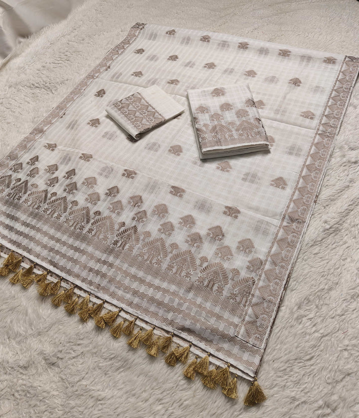 Ready-To-Wear Cotton Checks* Mekhela Sador