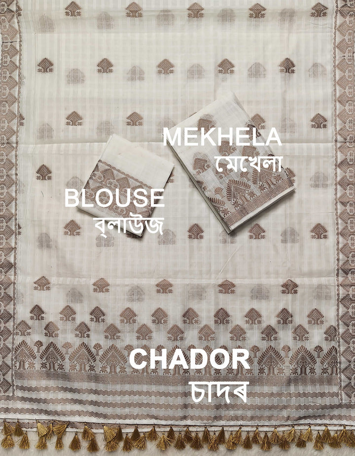 Ready-To-Wear Cotton Checks* Mekhela Sador