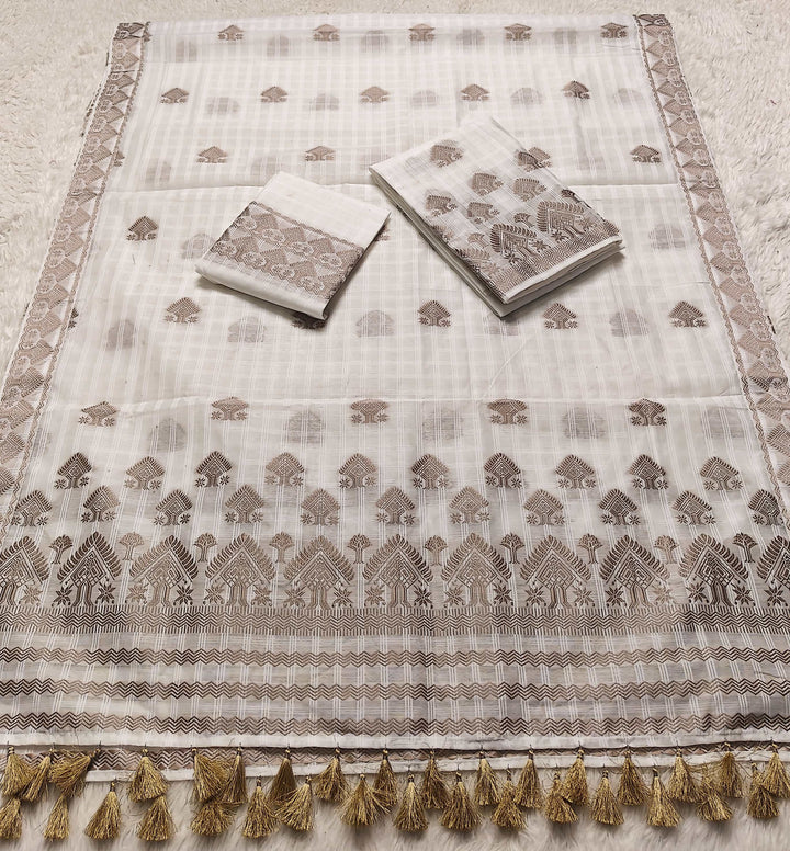 Ready-To-Wear Cotton Checks* Mekhela Sador