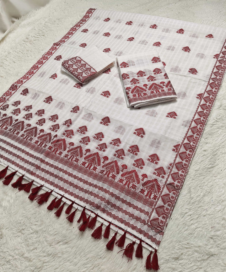 Ready-To-Wear Cotton Checks* Mekhela Sador