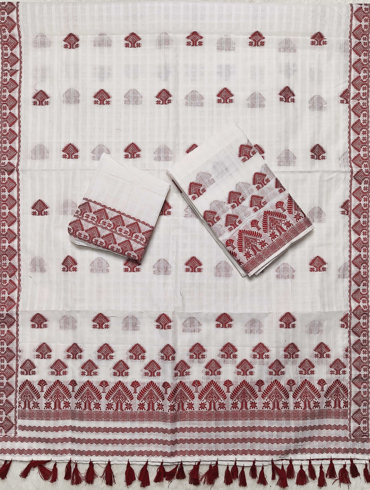 Ready-To-Wear Cotton Checks* Mekhela Sador