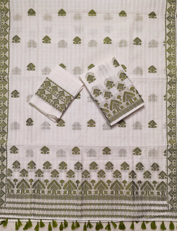 Ready-To-Wear Cotton Checks* Mekhela Sador