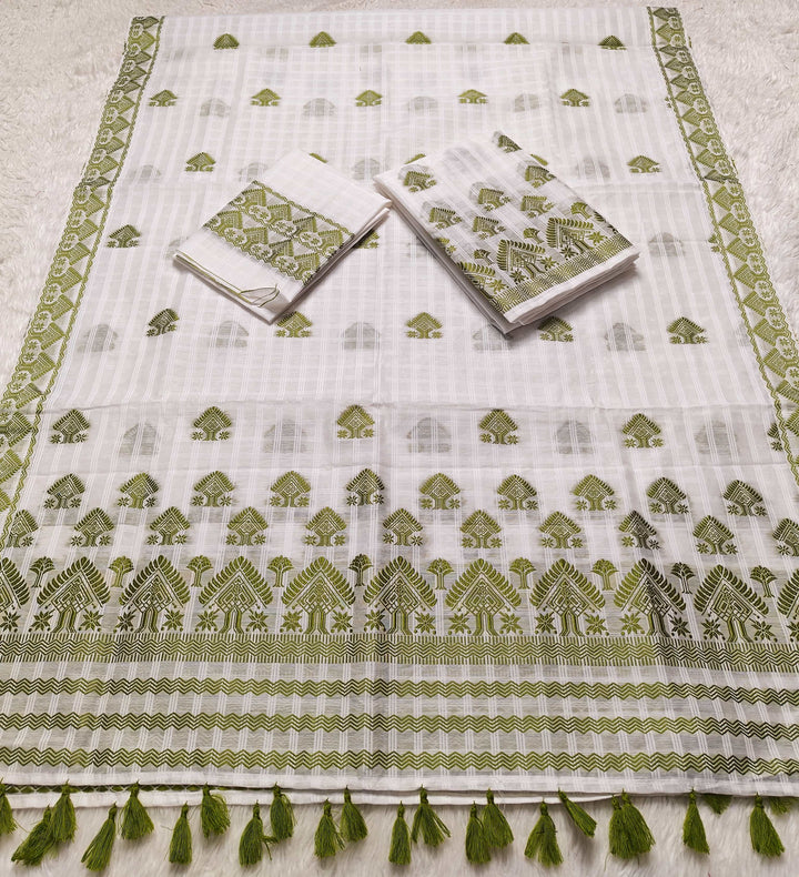 Ready-To-Wear Cotton Checks* Mekhela Sador