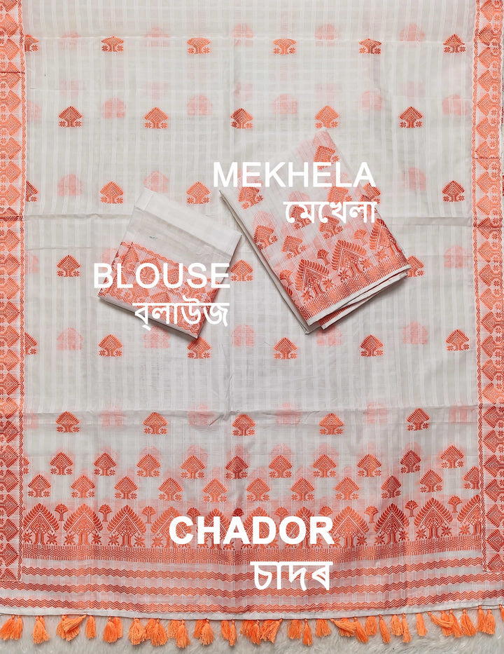 Ready-To-Wear Cotton Checks* Mekhela Sador