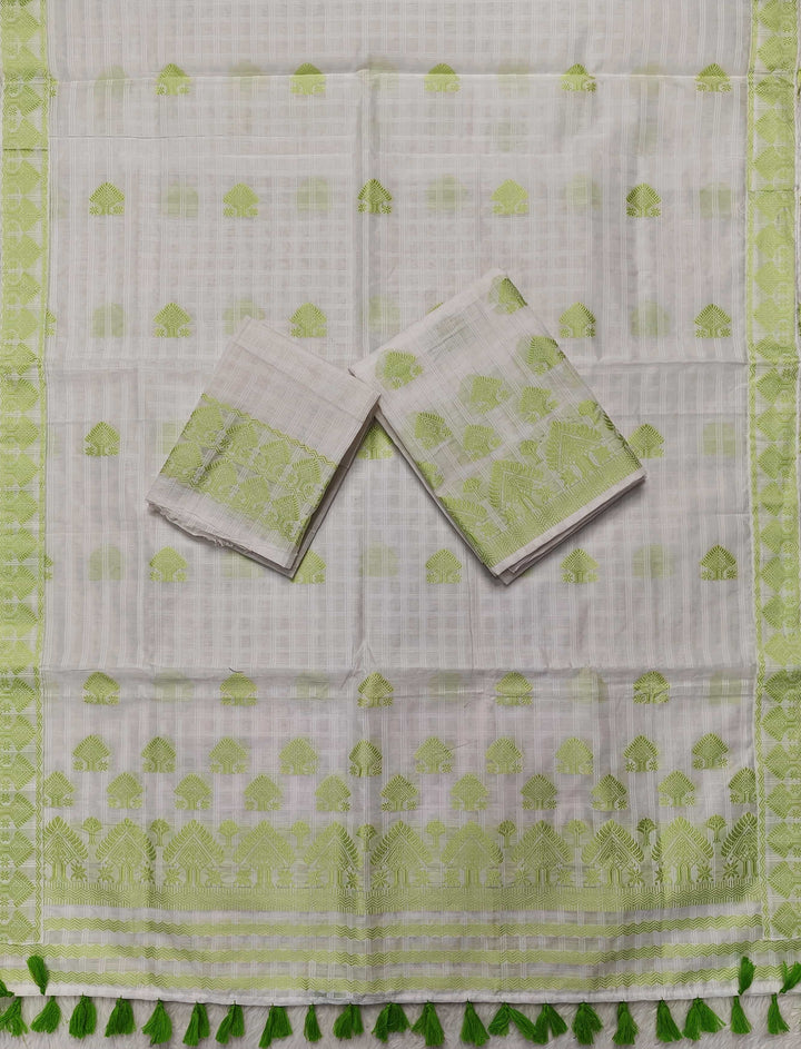 Ready-To-Wear Cotton Checks* Mekhela Sador