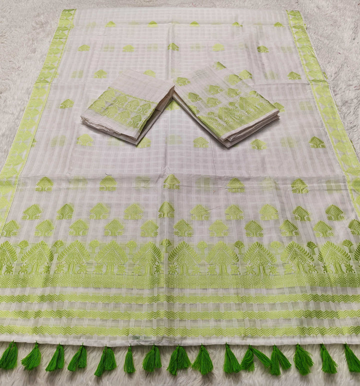 Ready-To-Wear Cotton Checks* Mekhela Sador