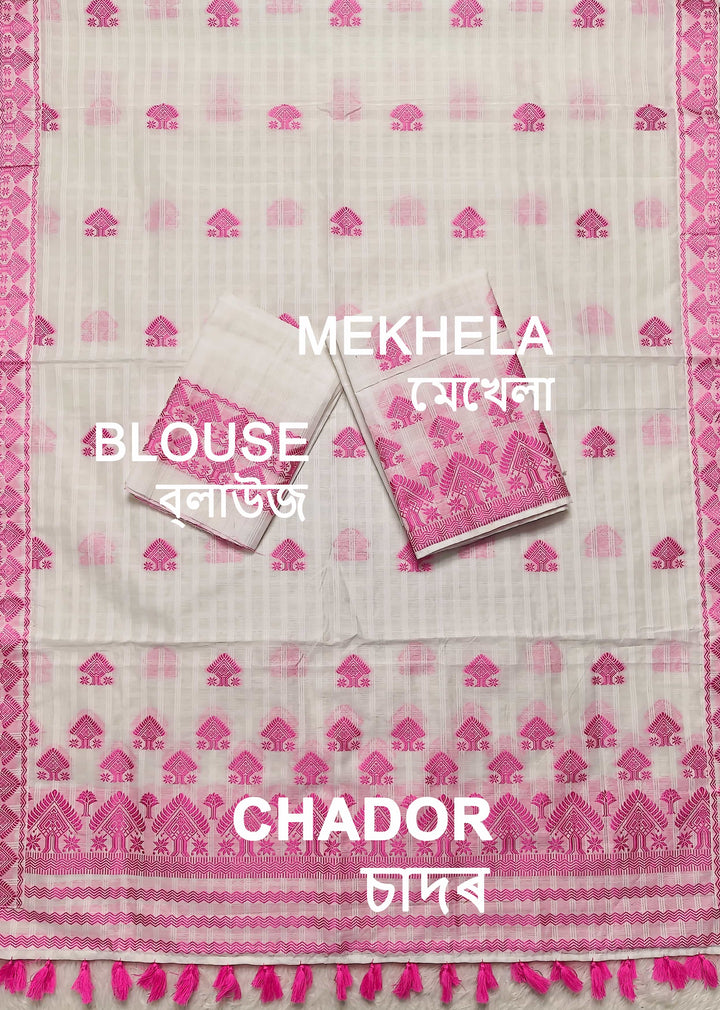 Ready-To-Wear Cotton Checks* Mekhela Sador