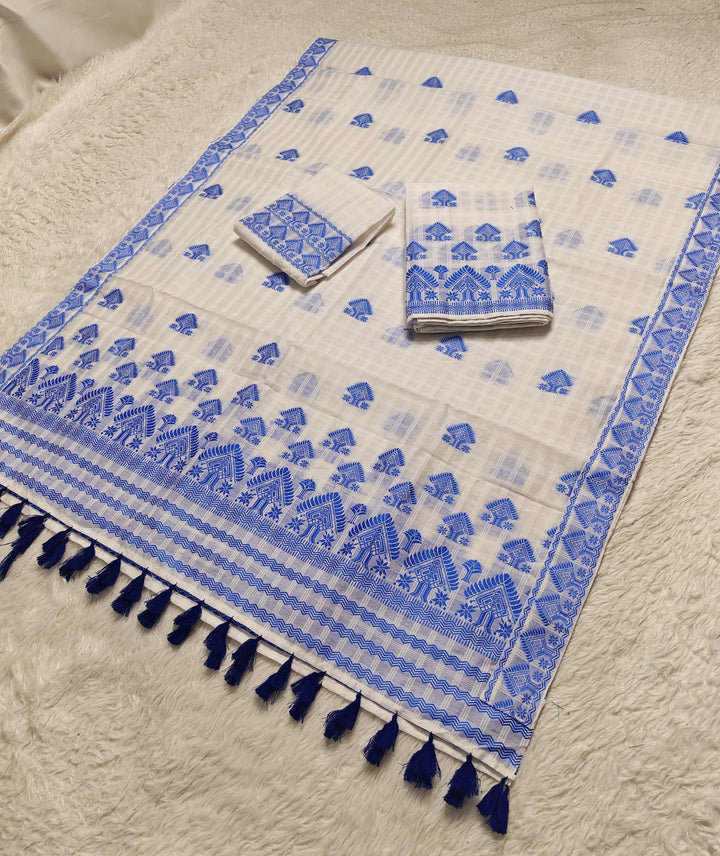 Ready-To-Wear Cotton Checks* Mekhela Sador