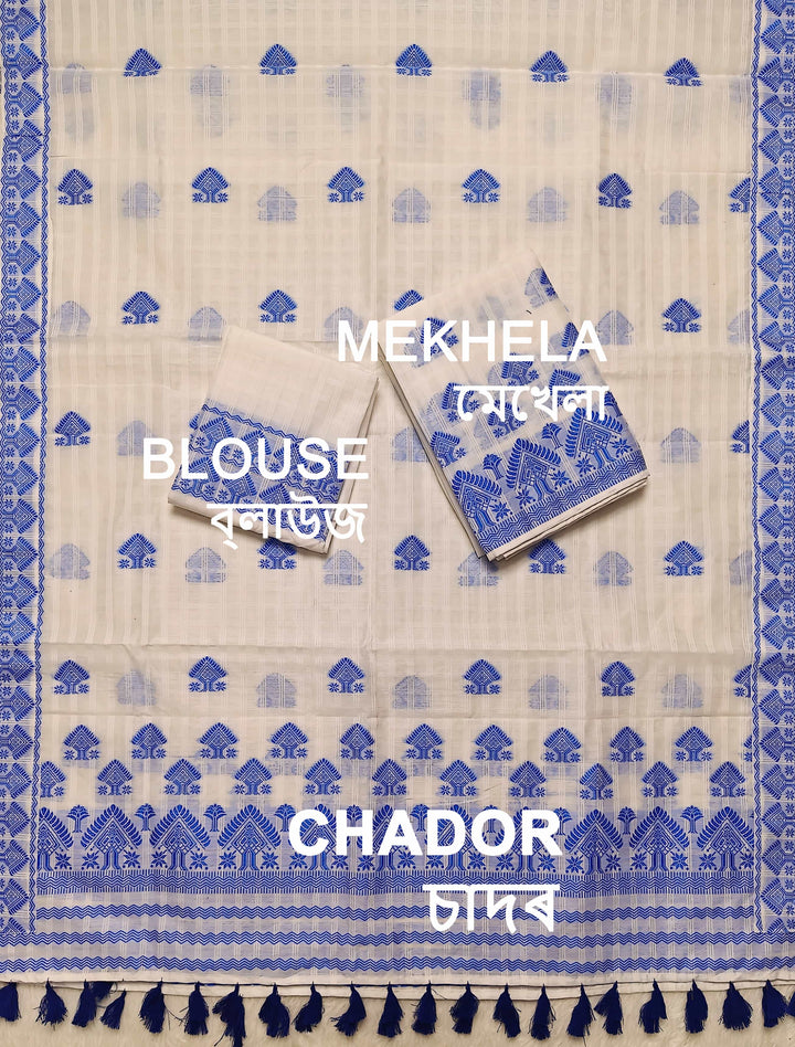 Ready-To-Wear Cotton Checks* Mekhela Sador