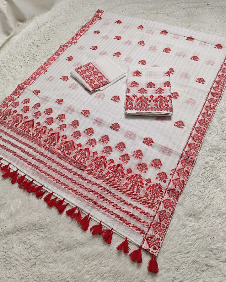 Ready-To-Wear Cotton Checks* Mekhela Sador
