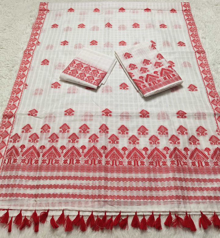 Ready-To-Wear Cotton Checks* Mekhela Sador