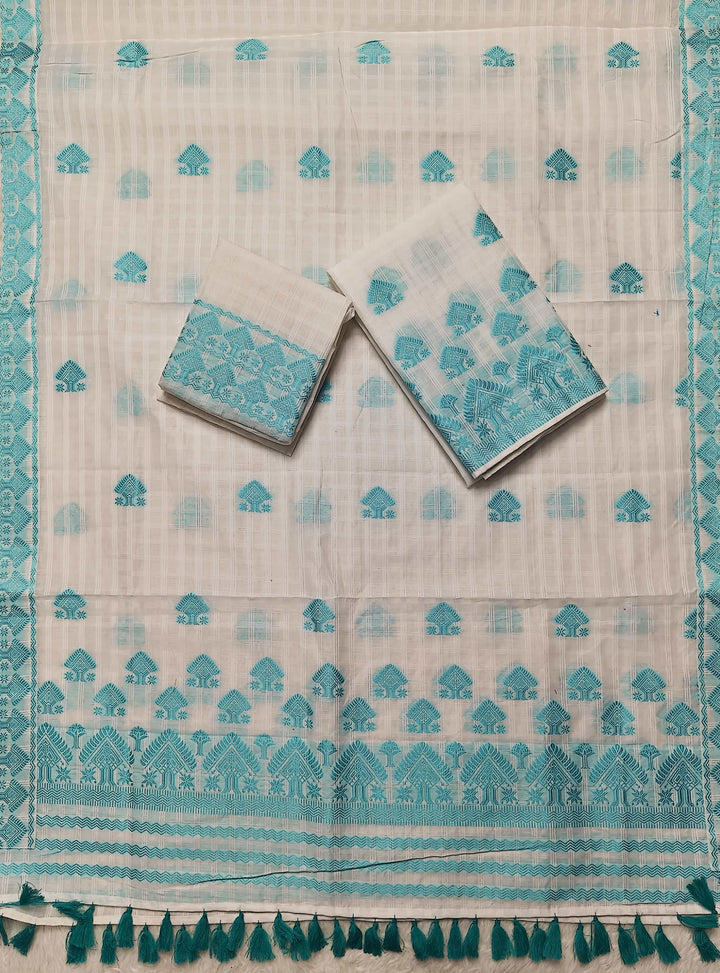 Ready-To-Wear Cotton Checks* Mekhela Sador