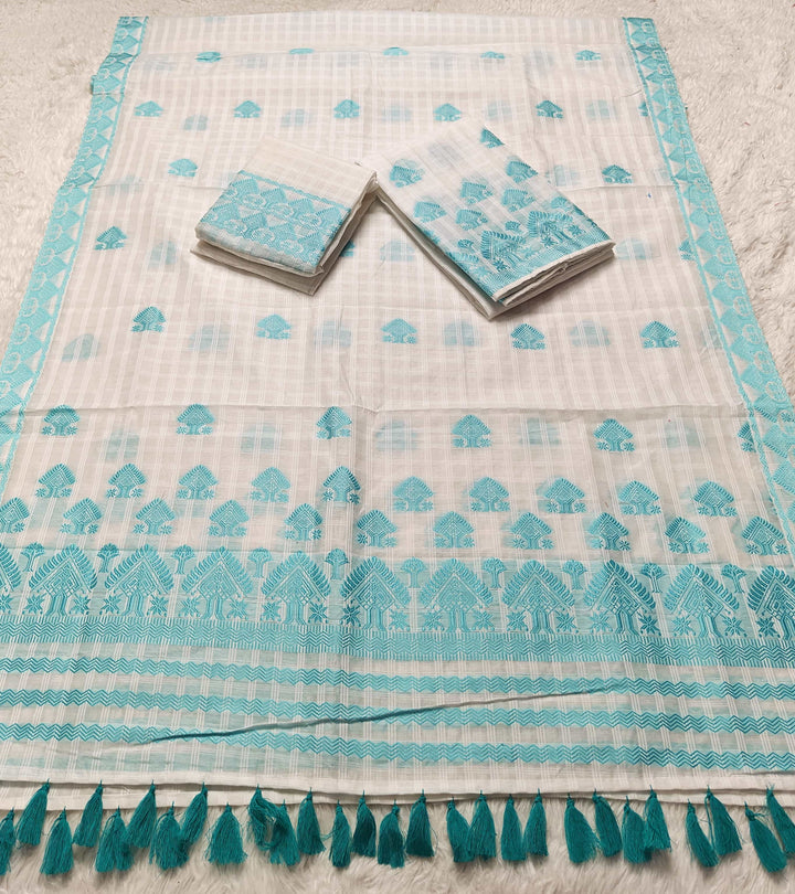 Ready-To-Wear Cotton Checks* Mekhela Sador
