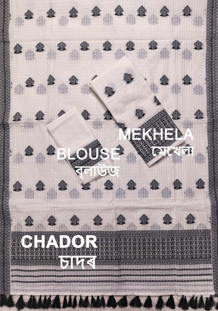 Ready-To-Wear Cotton Checks* Mekhela Sador