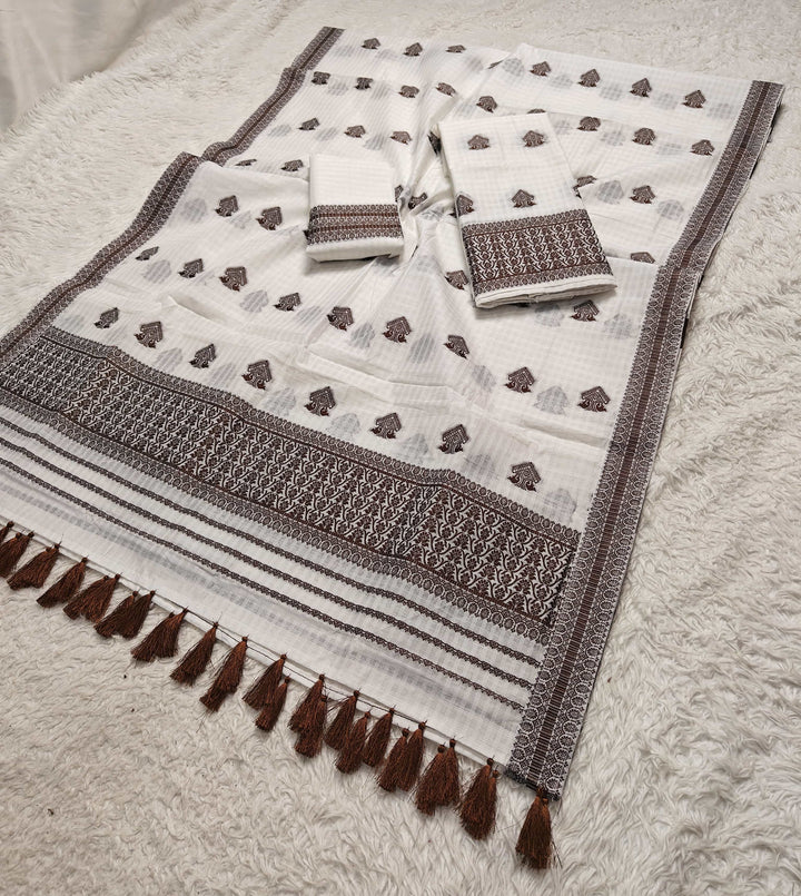 Ready-To-Wear Cotton Checks* Mekhela Sador