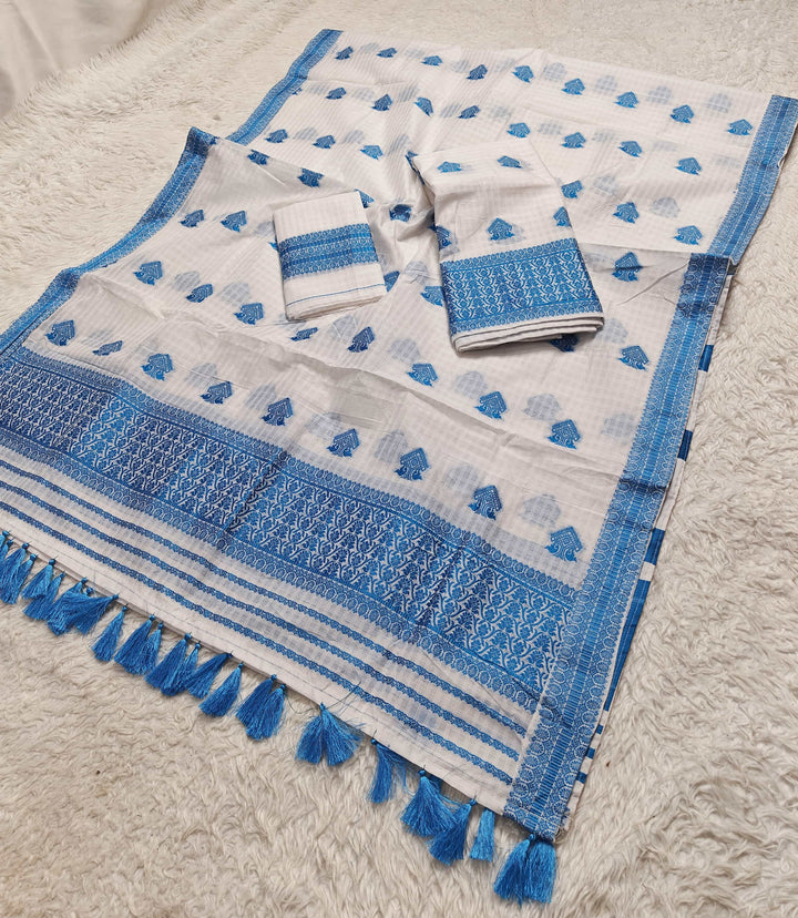 Ready-To-Wear Cotton Checks* Mekhela Sador