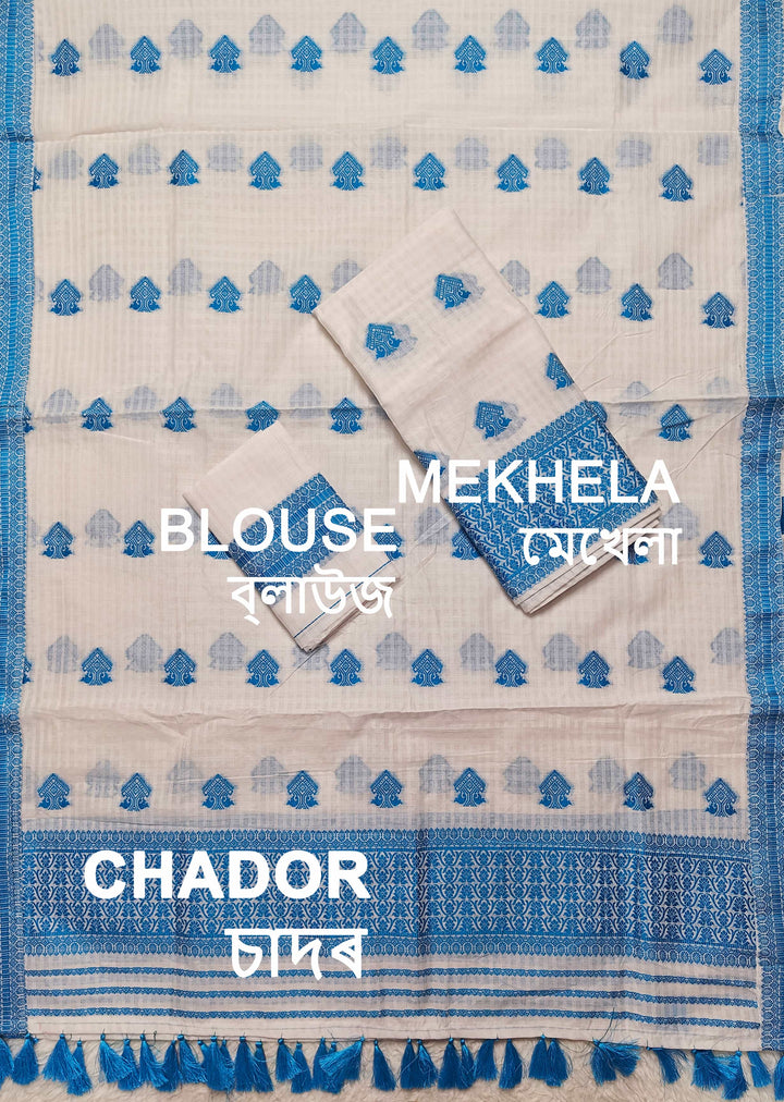Ready-To-Wear Cotton Checks* Mekhela Sador