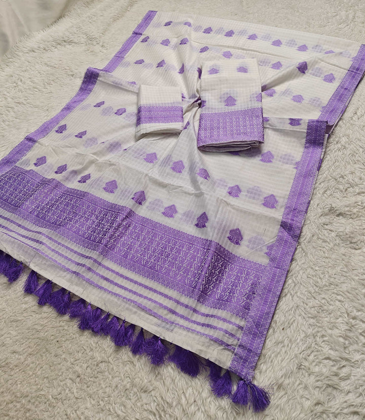 Ready-To-Wear Cotton Checks* Mekhela Sador