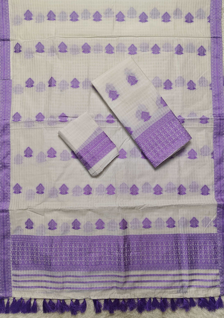 Ready-To-Wear Cotton Checks* Mekhela Sador