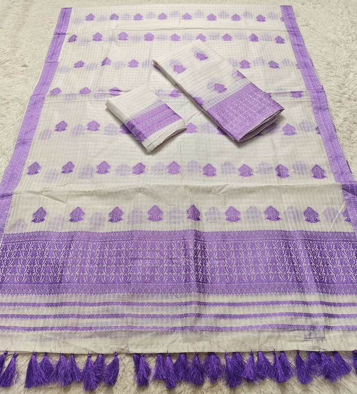 Ready-To-Wear Cotton Checks* Mekhela Sador