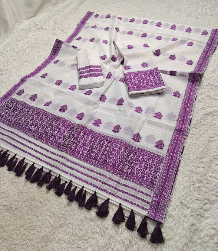 Ready-To-Wear Cotton Checks* Mekhela Sador