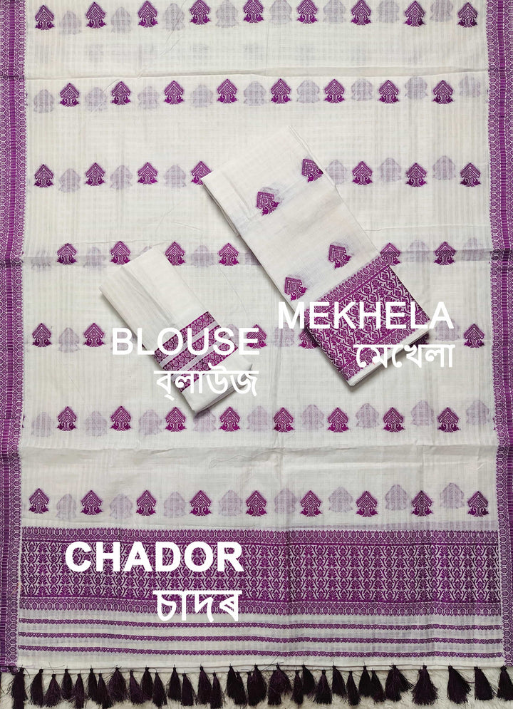 Ready-To-Wear Cotton Checks* Mekhela Sador