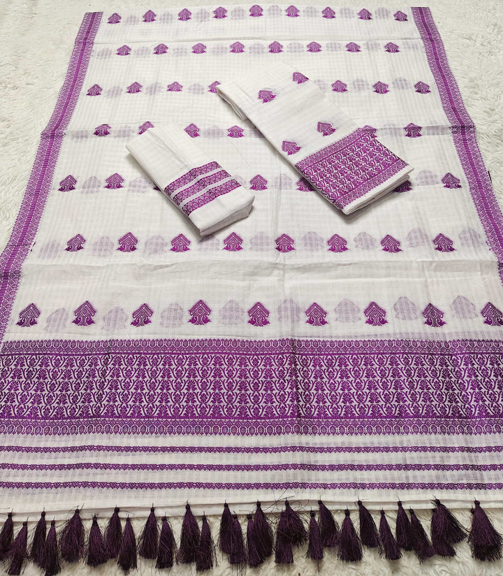 Ready-To-Wear Cotton Checks* Mekhela Sador