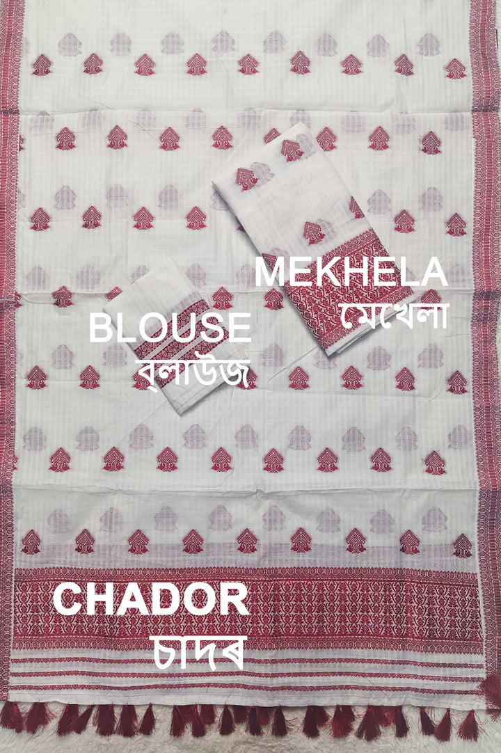 Ready-To-Wear Cotton Checks* Mekhela Sador