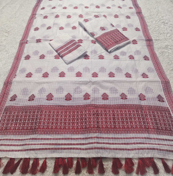 Ready-To-Wear Cotton Checks* Mekhela Sador