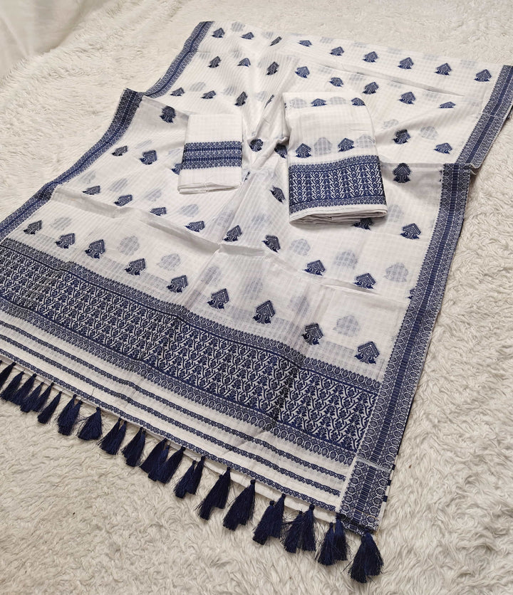 Ready-To-Wear Cotton Checks* Mekhela Sador