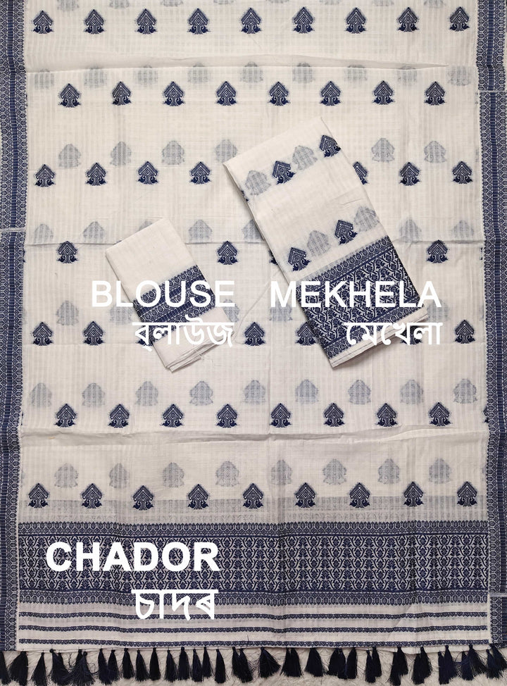 Ready-To-Wear Cotton Checks* Mekhela Sador