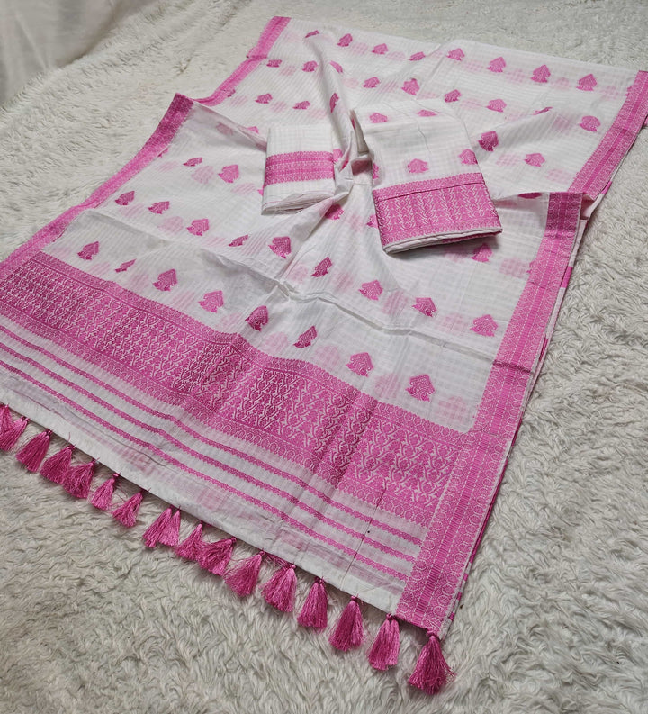 Ready-To-Wear Cotton Checks* Mekhela Sador