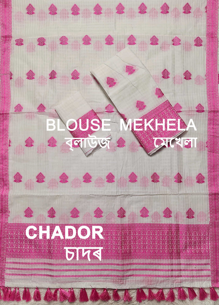 Ready-To-Wear Cotton Checks* Mekhela Sador