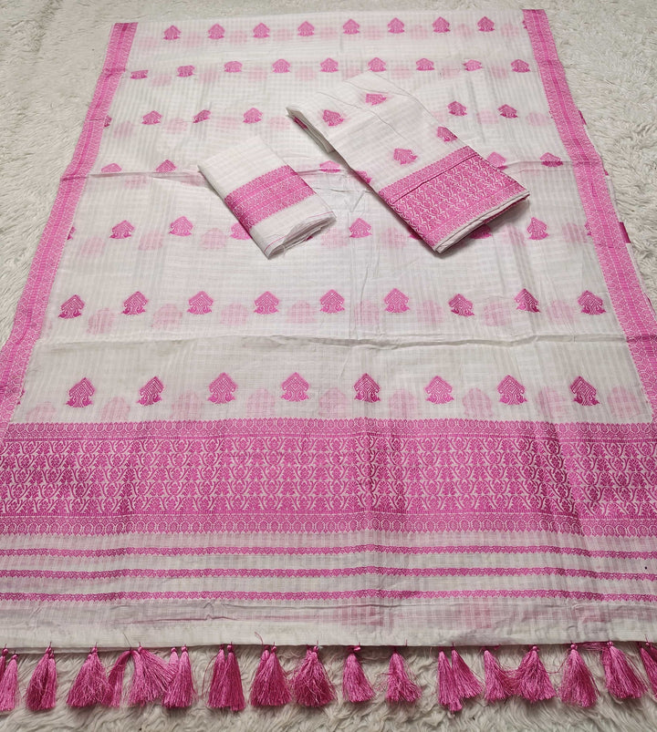 Ready-To-Wear Cotton Checks* Mekhela Sador