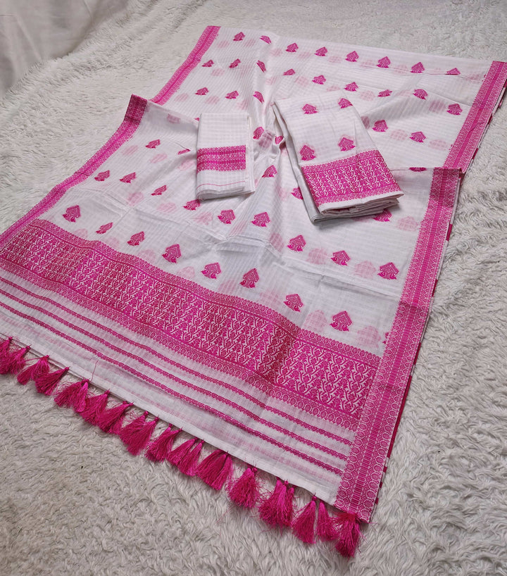Ready-To-Wear Cotton Checks* Mekhela Sador