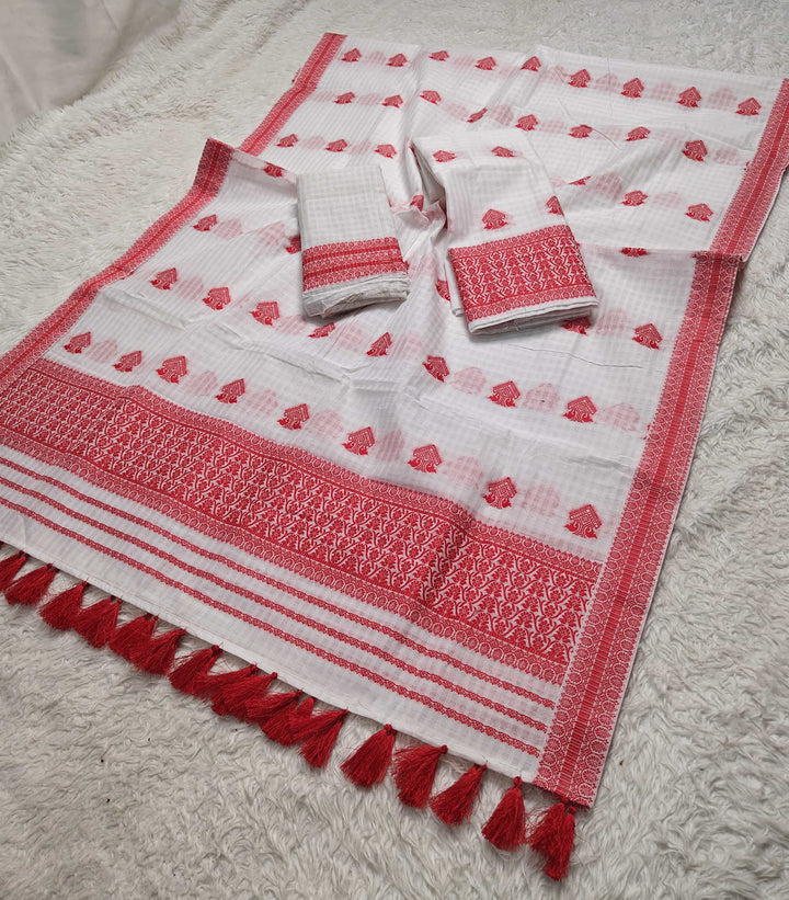 Ready-To-Wear Cotton Checks* Mekhela Sador