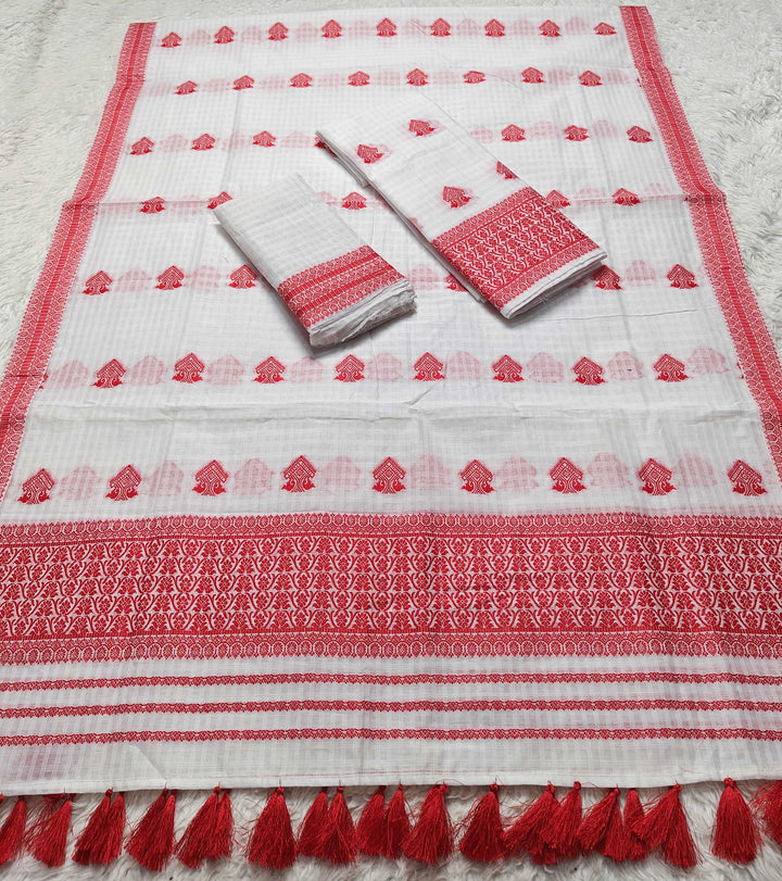 Ready-To-Wear Cotton Checks* Mekhela Sador