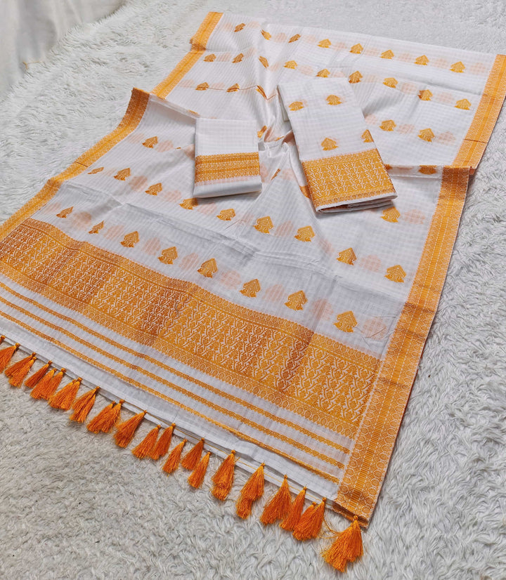 Ready-To-Wear Cotton Checks* Mekhela Sador