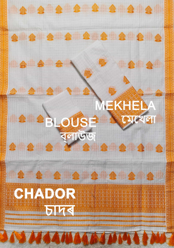Ready-To-Wear Cotton Checks* Mekhela Sador