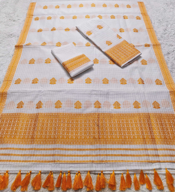 Ready-To-Wear Cotton Checks* Mekhela Sador