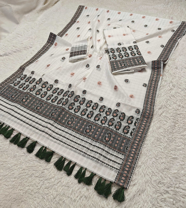 Ready-To-Wear Cotton Checks* Mekhela Sador