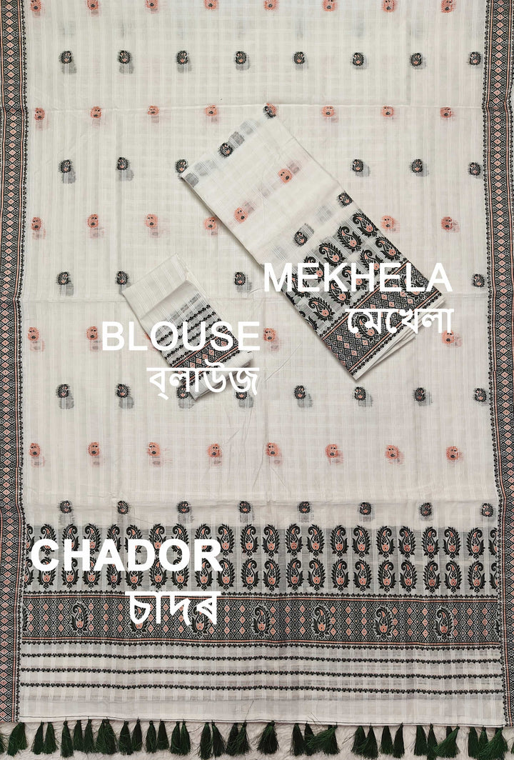 Ready-To-Wear Cotton Checks* Mekhela Sador