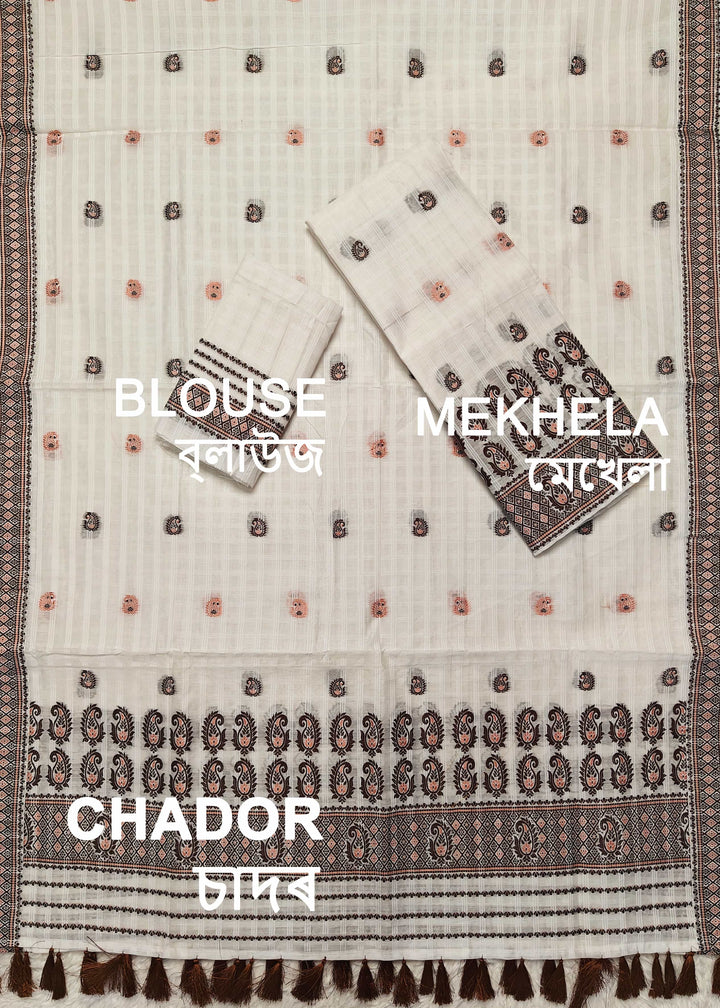 Ready-To-Wear Cotton Checks* Mekhela Sador