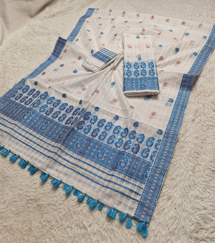 Ready-To-Wear Cotton Checks* Mekhela Sador