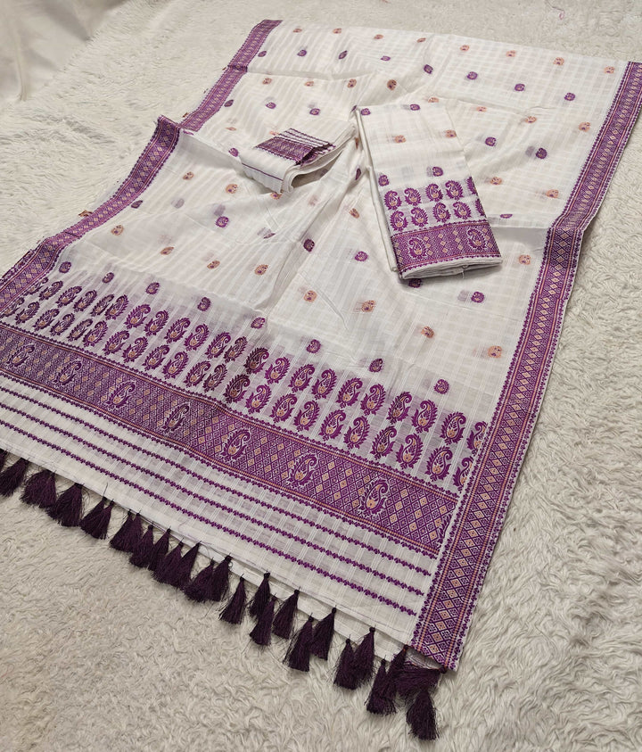 Ready-To-Wear Cotton Checks* Mekhela Sador